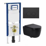Geberit QeramiQ Dely Swirl Toiletset - Mat Zwart