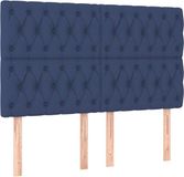 vidaXL Hoofdbord - blauw - stof
