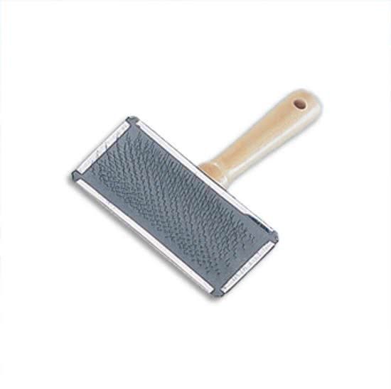 Nobby nature line slicker borstel met houten greep 8.5 cm x 4.5 cm - 1 st