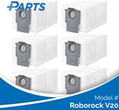 Roborock V20 Sacs aspirateur (6 Pièces, Plus.Parts® alternative à 8.02.0239)