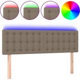 Tête de lit à LED taupe 144x5x78/88 cm tissu