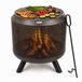 HEAT Trommelpot - Brasero avec grille - Brasero BBQ - Acier noir - 50x50x60 cm