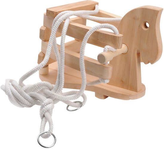 Milan Toys Houten Schommel Paard af te bouwen tot schommel paardenhoofd met handvat 8718754003650