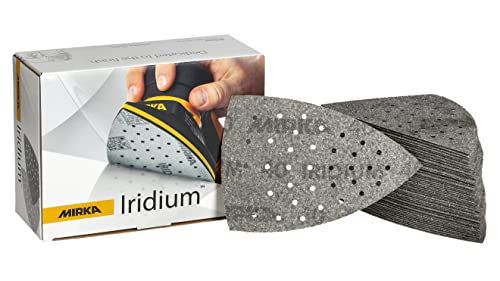 Mirka Iridium Schuurdriehoek Premium Schuurpapier 100x152x152mm 36-gaats Klittenband Korrel 40, 50 stuks