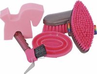 HKM Rugzak, poetsset 5-delig Roze Unisex Paard