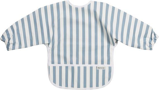 Meyco Baby Fat Stripe Mouwslab - Jeans Blue