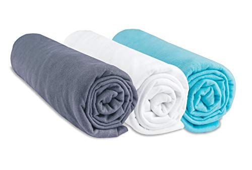 Easy dort 3 x hoeslaken 70x140 grijs, blauw, wit