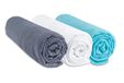 Lot Easy dort Lot de 3 draps housse Coton - 40x80/40x90 - grijs-blanc turquoise