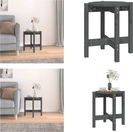 vidaXL Salontafel massief grenenhout grijs