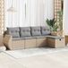 Maison Exclusive - Ensemble de meubles de jardin 5 pièces avec canapé et coussins, beige, en polyrotin