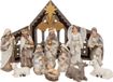 Feeric Lights & Christmas Complete kerststal - met 11 beelden - 19 x 13 x 25 cm - MDF/polyresin - decoratie