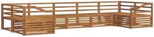 vidaXL - Ensemble de salon d'angle - 7 places assises - Naturel - Bois d'acacia massif