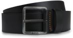 BOSS Leren Riem Jeeko Sz40 Belt W115 Black Zwart