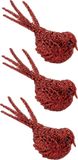Cosy @ Home Billiet - Vanlaere 3x stuks decoratie vogels op clip glitter rood 16 cm
