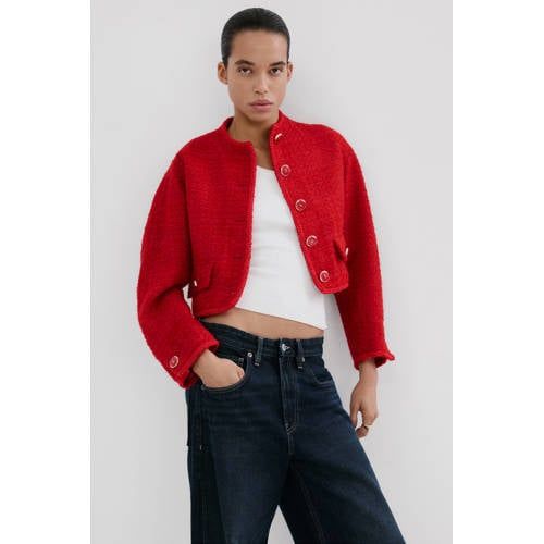 Mango Rood Tweed Jasje