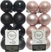 Kaemingk B.V. 32x stuks boules de Noël en plastique noir et rose clair 4 cm