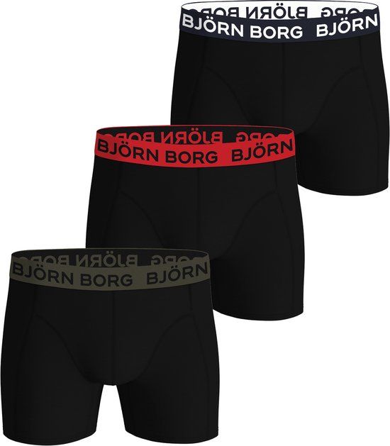 Bjorn borg Björn Borg Cotton Stretch boxers - heren boxers normale lengte (3-pack) - zwart