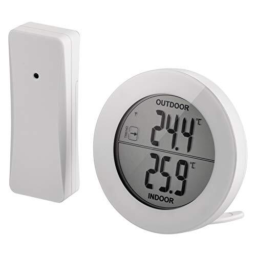 Emos E0129 digitale thermometer met buitensensor, buitentemperatuur en binnentemperatuur, met draadloze sensor, bereik van 80 m, geheugen