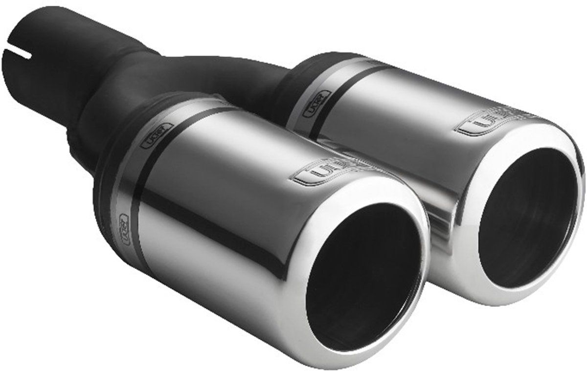 Ulter Sport Uitlaatsierstuk - Dubbel Rond Ø80mm Big Rim - Lengte 200mm - RVS
