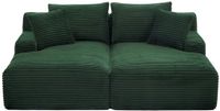 Vente-unique DONILIA Compacte 3-zitsbank met diepe zit en comfortabele zitting in breedribbelig groen corduroy