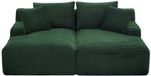 Vente-unique DONILIA Compacte 3-zitsbank met diepe zit en comfortabele zitting in breedribbelig groen corduroy