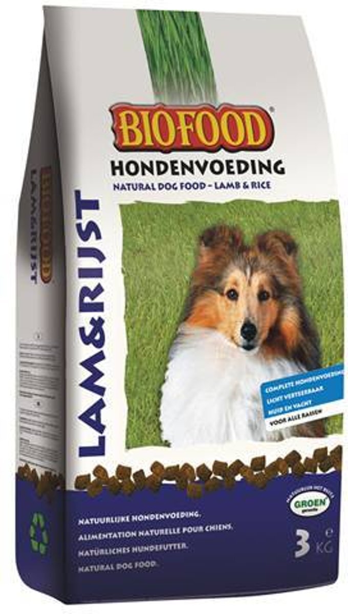 BIOFOOD Hondenvoer - Lam/Rijst - 3kg