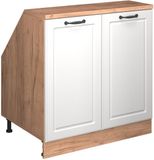 Vicco Rion Kast voor schuine wand – 80 x 81.6 cm met 2 deuren, kastromp 60 cm diepte Wit Landhuis