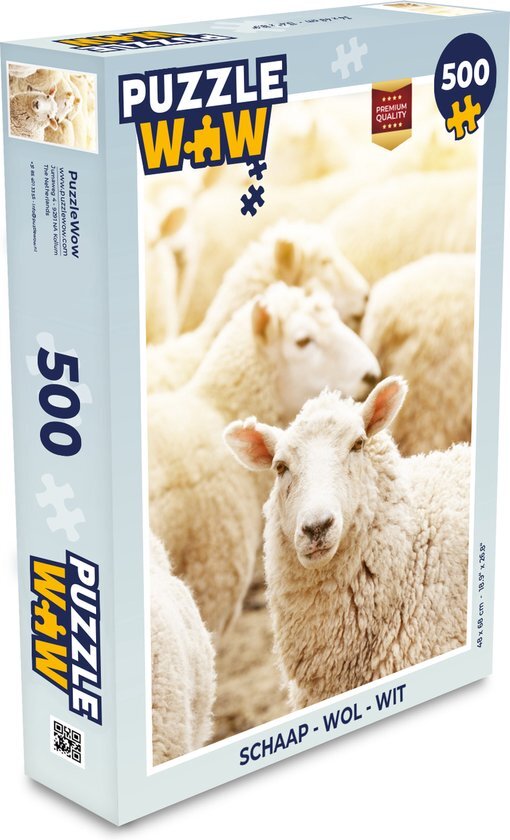 MuchoWow Puzzel Schaap - Wol - Wit - Legpuzzel - Puzzel 500 stukjes