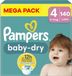 Pampers Baby Dry Maat 4 Mega Pack 140 stuks 9/14 KG