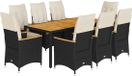 vidaXL 9-delige Tuinset Poly Rattan Zwart