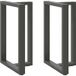Pieds de table de bar en T, 2 pièces, anthracite, 60 x 35 x (90-91) cm, acier