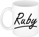 Bellatio Decorations Ruby Naam koffiemok - beker - met sierlijke letters - wit