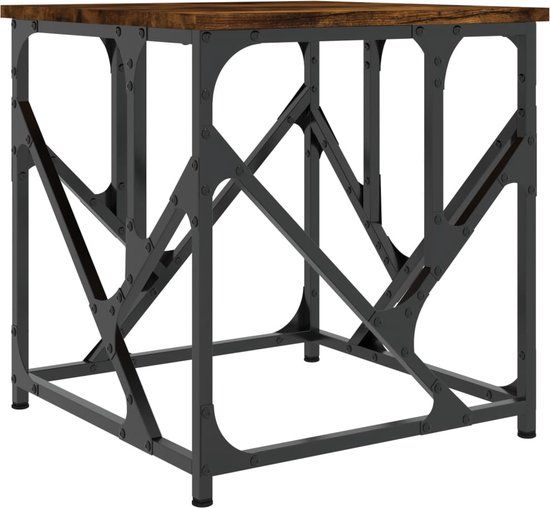 vidaXL Salontafel 45x45x47,5 cm bewerkt hout gerookt eikenkleurig