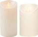 Anna's Collection Set de 2x bougies LED perle crème avec flamme mobile - 12,5 et 15 cm
