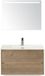 BES LED Dante Badmeubelset 80 cm - Natuur Eiken - Keramische Wastafel Wit Cover met Sence Spiegel