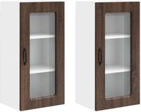 vidaXL Panneau de lave-vaisselle KALMAR Marron Chêne 2 pièces