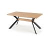 Table de salle à manger extensible en chêne et acier noir 160-220cm