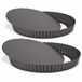Moule à tarte/quiche - set de 2 - rond - noir - 24 et 28 cm