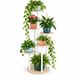 Merkloos Relaxdays Plantenstandaard - 58x118,5x58 cm - naturel en wit