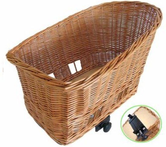 Basil Pasja Hondenfietsmand L - Achter - Riet - Bruin - 50 cm - 15 kg