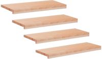 vidaXL - Trapmatten - 4 stuks - Naturel - 80 x 30 x 2 cm - Massief beukenhout