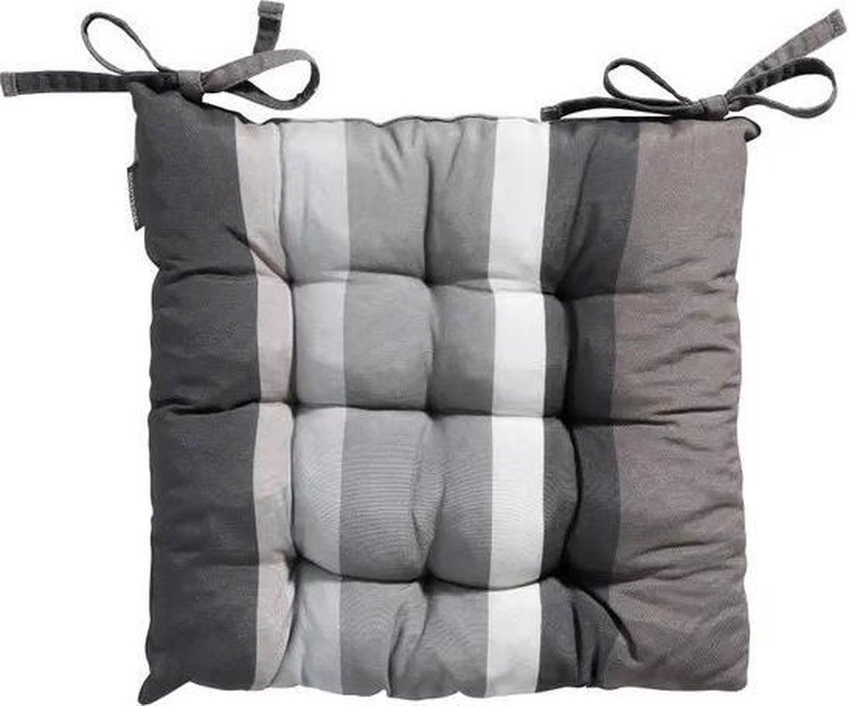 Madison Zitkussen Toscane Stripe 46 x 46 cm grijs