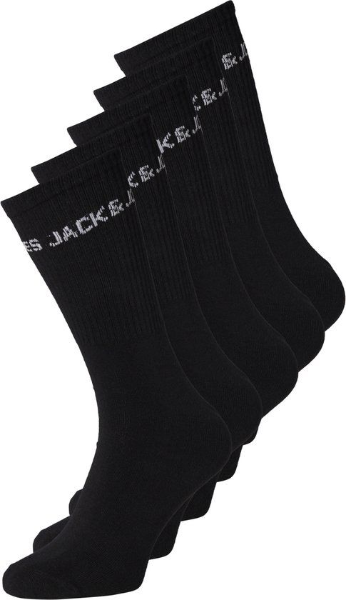 JACK & JONES JUNIOR JACBASIC LOGO TENNISSOCK 5 PACK NOOS JNR Sokken - Zwart - Maat 33/37
