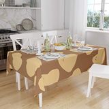 Bonamaison Tafelkleed, Anti-Mold, Sneldrogend, Waterdicht, 100% Polyester Tafellaken, Bruine tinten, 140 x 160 Cm