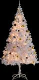 Prolenta Maison Exclusive Kunstkerstboom met verlichting en ballen, wit, 210 cm