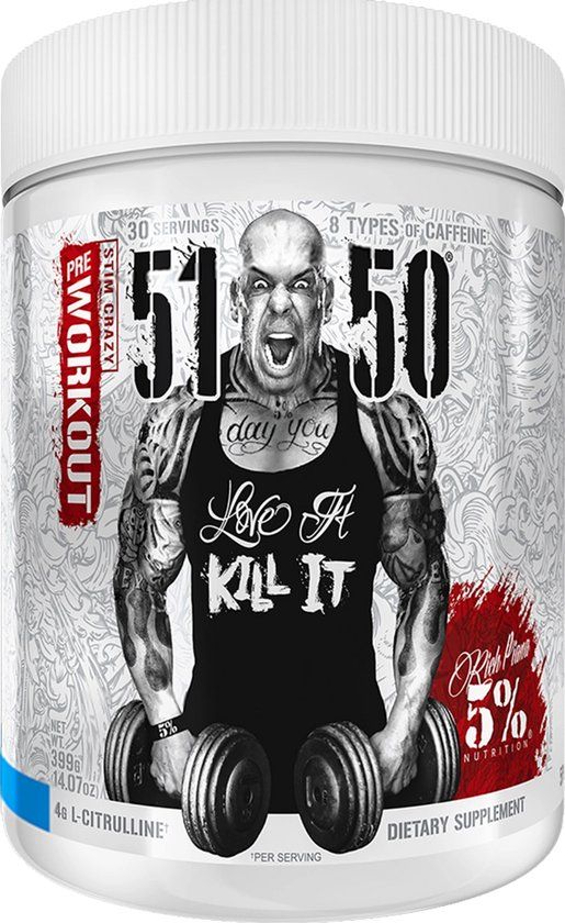 5% Nutrition Rich Piana 5150 Pre-Workout - Blue Ice Pre Workout - 375 gram (30 doseringen)