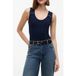 Tommy Hilfiger Débardeur à col en U avec boutons dorés Bleu nuit foncé