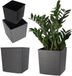 KADAX Bloempot van kunststof, weerbestendige tuinpot voor balkon, terras, binnen, lichte pot met inzet, plantenpot, bloempot (grafiet, hoogte: 19 cm)