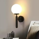 Comely Binnenwandlamp, Minimalistisch Modern Design E27 Wandlamp met Glazen Kap, Binnen Muurlamp voor Slaapkamer Woonkamer Gang Café Trap