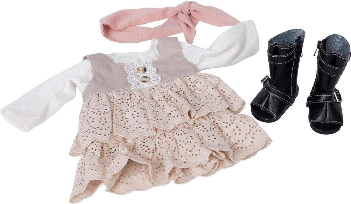 The New York Doll Collection Dolls Vintage Dress Set - Retro Vintage Jurk Set voor 46cm Pop